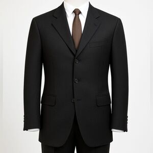 Loro Piana Hart Schaffner Marx Gold Trumpeter 3 Button Black Blazer 44R Cashmere